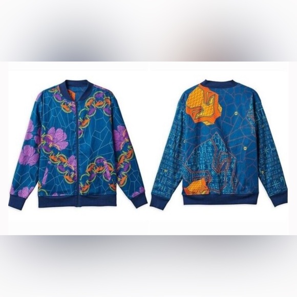 NWT! Disney Black Panther Wakanda Forever Reversible Adult Bomber Jacket Size L - Picture 1 of 9
